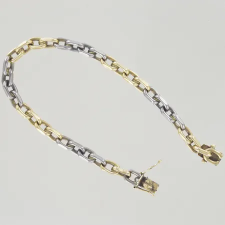 Armband vit/rödguld, längd 20 cm, bredd 6 mm, 18K  Vikt: 30,3 g