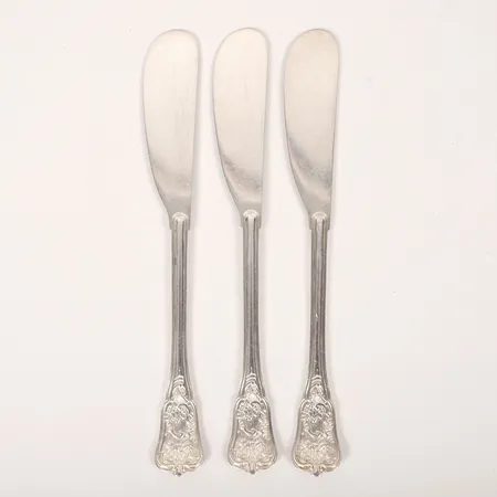 Tre smörkninvar, A,Michelsen Copenhagen, längd 16,3cm, 925/1000 silver, vikt 88,7g Vikt: 88,7 g