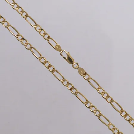 Kedja Figaro, längd 45,5cm, bredd 4mm, ihålig, 18K  Vikt: 6,9 g