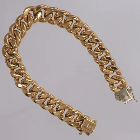 Armband Pansar, längd 19,5cm, bredd 11,5mm, UnoAerre, ihåliga länkar, 18K  Vikt: 20,5 g