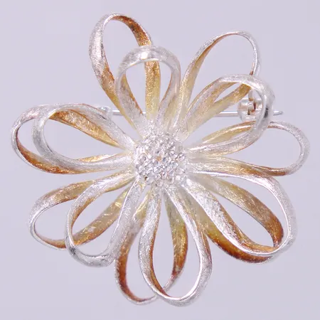 Brosch blomma, Ø ca 40mm, GHA, 925/1000, silver Vikt: 12,5 g