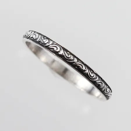 Ring mönstrad , stl 18½mm, bredd 2,2mm, Svedboms Guldsmeds Ab Hov Vetlanda 1937, silver Vikt: 1,3 g