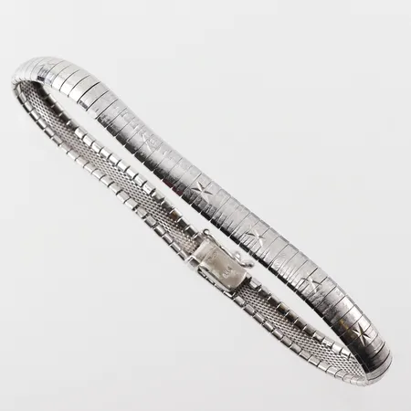 Armband ledat, längd 19cm, bredd 6mm, silver 835/1000 Vikt: 13,2 g