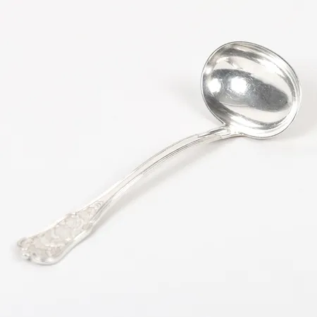 En såssked, A,Michelsen Copenhagen, längd  18,2 cm, slitage, 925/1000 silver, vikt 83,3g Vikt: 83,3 g