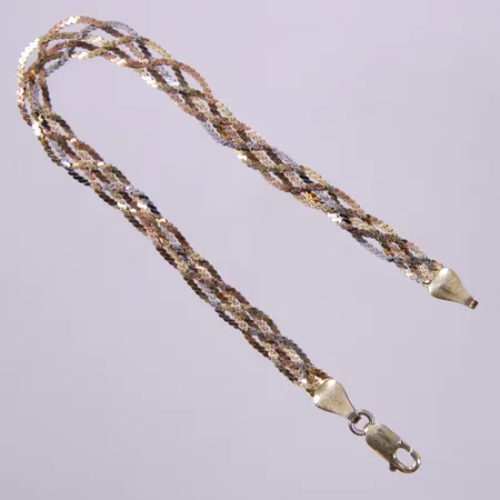 Armband, flätat, längd ca 19cm, bredd ca 6mm, GFAB, förgyllt 925/1000 silver Vikt: 4,8 g