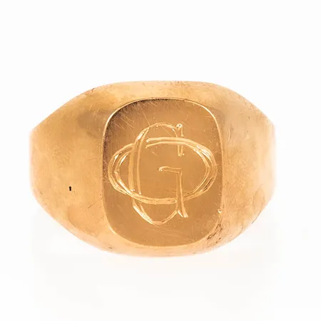 Klackring i 18K guld med monogram 