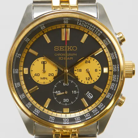 Herrur Seiko stål/doublé, 41mm, 8T63-00W0, serienr: 390204, quartz, kronograf, doublé, stål, viklås, datum, extra länkar, ytterbox Vikt: 0 g