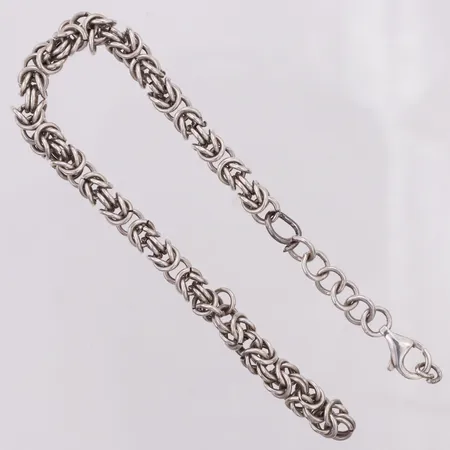 Armband, Kejsar, 20cm, bredd 5,7mm, defekt, förlängt med metallringar på två ställen, 925/1000 silver Vikt: 19,3 g