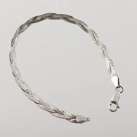 Armband flätat, längd 18,5cm, silver 925/1000 Vikt: 4,9 g