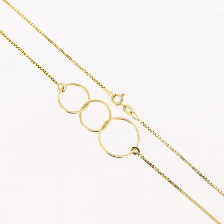 Collier, integrerat hänge, 42 cm, bredd 1-15mm, 18K. Vikt: 6 g