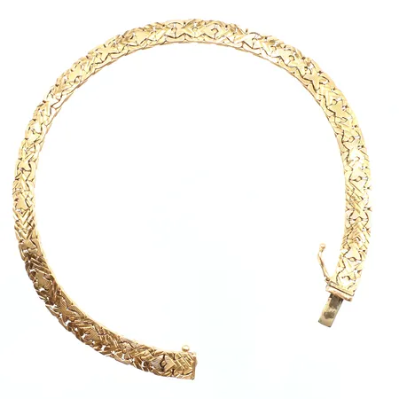 Armband, längd 19,5cm, bredd 5,6mm, 18K Vikt: 14 g