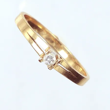 Ring, diamant 0,07ct, Ø18¼, 18k Vikt: 2 g