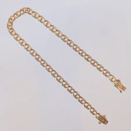 Armband Bismarck, 20cm, bredd 4mm, ena låsåttan saknas, 18K  Vikt: 5,2 g