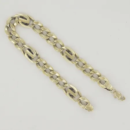 Armband, längd 23 cm, bredd 10 mm, defekt lås 14K  Vikt: 28,3 g