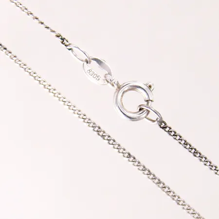 Kedja Pansar, längd 43cm, bredd 1mm, ojämnheter, silver 830/1000 Vikt: 1,5 g