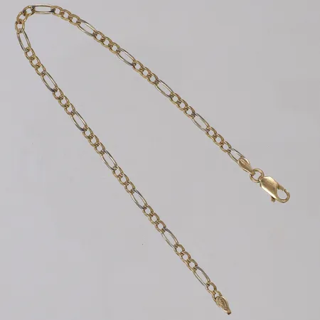 Armband Figaro, längd 19,5cm, bredd 2,7mm, gul/vitguld, 18K Vikt: 4,1 g