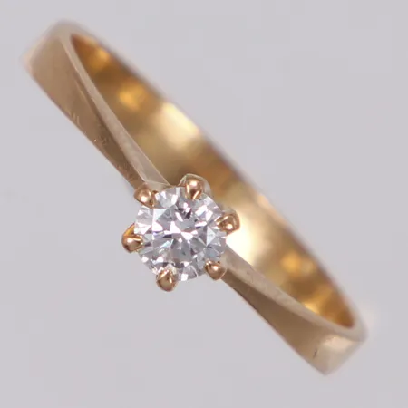 Ring med diamant 1xca0,21ct TW(G)/VVS enligt gravyr, stl 17½, bredd 3,1mm,  Ba Konstgjuteri, Stockholm 1989, 18K Vikt: 2,5 g