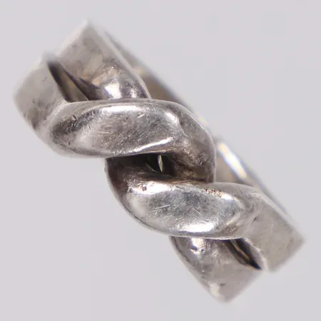 Pusselring tvådelad, stl 15, bredd ca 2,7-6,7mm, silver 925/1000 Vikt: 6,4 g