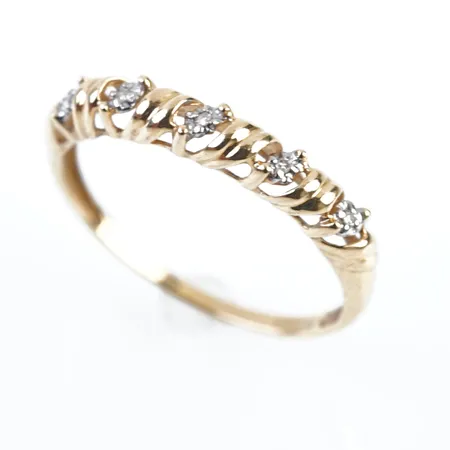 Ring m vita stenar, stl 18(56), bredd 3mm, 18k Vikt: 1,3 g