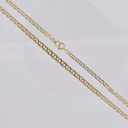 Collier doserad Bismarck, 46cm, bredd 3-4,2mm, trögt lås, 18K Vikt: 6,7 g