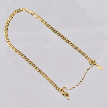 Armband manglad Pansar, 19cm, bredd 3,2mm, säkerhetskedja, 18K Vikt: 6,2 g