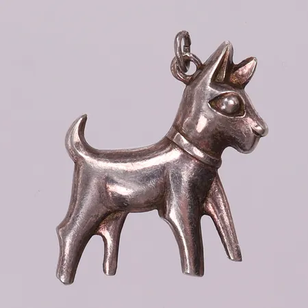 Hänge hund, ca 23x21mm. 830/1000 silver Vikt: 4,2 g