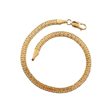 Armband X-länk, 18K guld, stämplad Italy och svensk kontrollstämpel, längd 18,5 cm, bredd 4 mm, en ojämnhet Vikt: 6 g