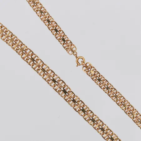 Collier, doserad X-länk med stav, längd 55cm, bredd 6-8mm, 18K guld Vikt: 24,9 g