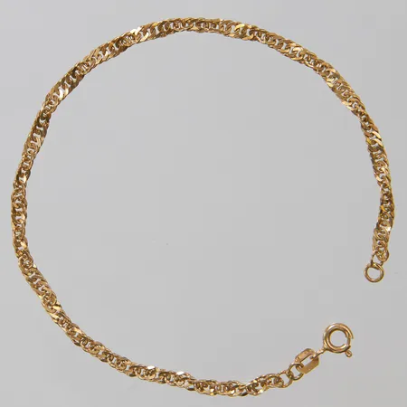 Armband, Singapore, längd:19cm, bredd:2,5mm, 18K. Vikt: 3 g