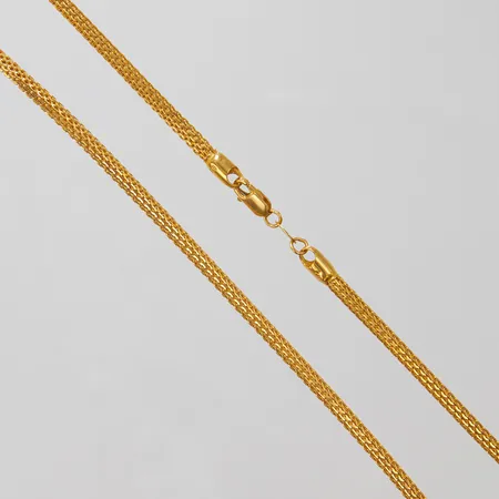 Collier, rund X-länk, längd:56,5cm, bredd:3mm, 22K. Vikt: 25,8 g