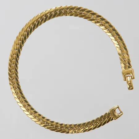 Armband, Pansar, längd:21cm, bredd:6,5mm, GHA, 18K. Vikt: 9,4 g