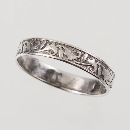 Ring mönstrad , stl 20¾mm, bredd 4,5mm,  Ekström & Blom Falköping 1936, silver Vikt: 2,3 g