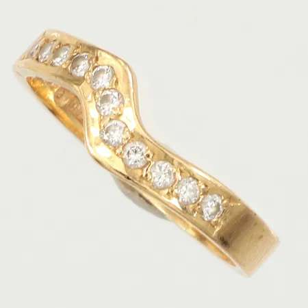 Ring diamanter 0,22ct enligt gravyr, stl 17, bredd 3,2mm, gravyr, 18K Vikt: 2,8 g