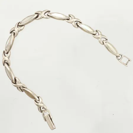 Armband pärlemor, längd 19cm, bredd 6,7mm, 925/1000 silver  Vikt: 17,4 g