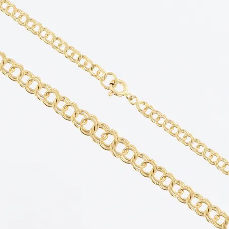 Collier Bismarck doserat, 45cm, bredd: 4-6,5mm, 18K,  Vikt: 14,7 g