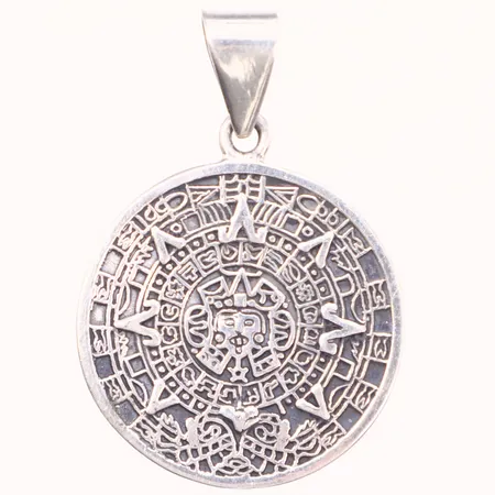 Hänge, aztekiska kalendern, längd 45mm, Mexico, 925/1000 silver Vikt: 12,2 g