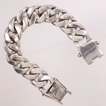 Armband Pansar, längd 18,5cm, bredd ca 18mm, silver 925/1000  Vikt: 125 g