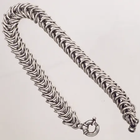 Armband, längd 27cm, bredd ca 11mm, silver 925/1000 Vikt: 84,6 g