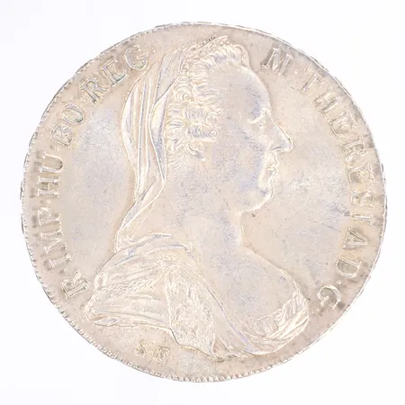 Silvermynt, Maria Theresia Thaler, Ø41mm, silver 830/1000 Vikt: 28,1 g