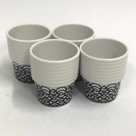 4 Kaffekoppar Rörstrand design Filippa K, höjd 7,5cm, Ø62mm,  Skickas med paket.