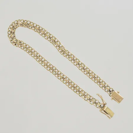 Armband x-länk, längd 18,5 cm, bredd 5 mm, 18k  Vikt: 6,3 g