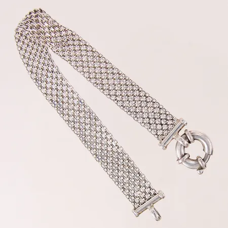 Armband X-länk, längd 19,5cm, bredd 11,5mm, skador/bucklor på länk, silver 925/1000.  Vikt: 12,8 g