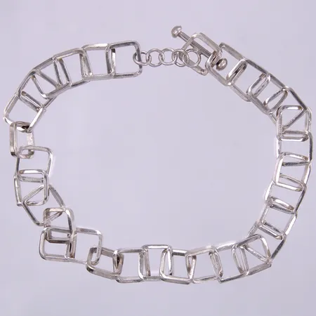 Collier, längd: ca 36cm, bredd: ca 14mm, 925/1000, silver Vikt: 75,6 g