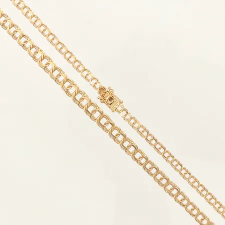 Collier doserad Bismarck, ca 43cm, bredd ca 3,5-5,4mm, 18K Vikt: 9,8 g