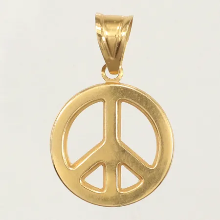 Hänge Peace, längd ca 32mm inkl ögla, bredd 20mm, 18K  Vikt: 1,5 g