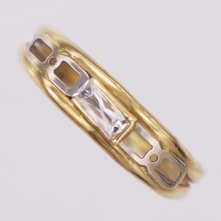 Ring, Guldfynd, vit sten, stl 17¾, 18K Vikt: 1 g