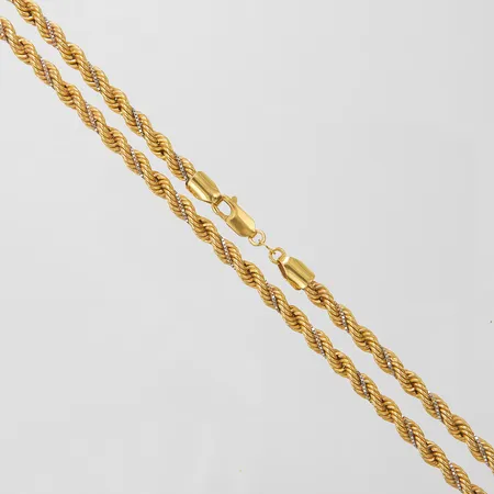 Collier, Cordell samt Venezia i vitguld, längd:61,5cm, bredd:4mm, italienska stämplar, ihålig, vitguld/rödguld, 18K Vikt: 17,3 g