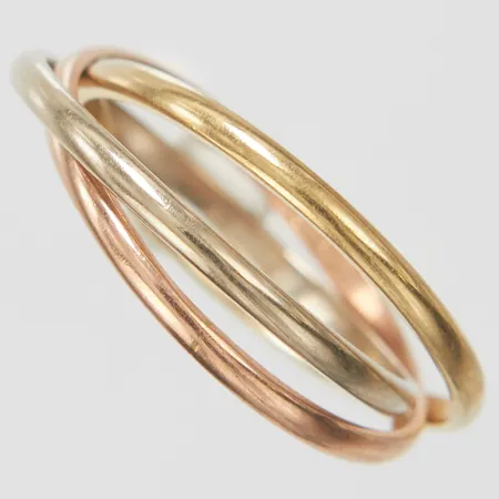 Ring, Ø16½, bredd:1,5-4,5mm, vitguld/rödguld/roséguld, 14K Vikt: 2,4 g