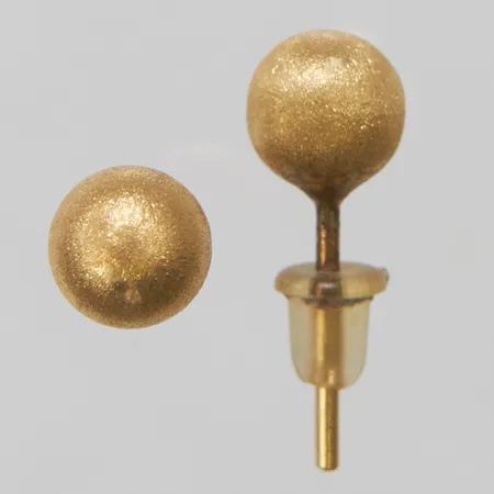 Örhänge, kulor, Ø5mm, stift, missfärgning, plast stoppers, 18K Vikt: 1 g