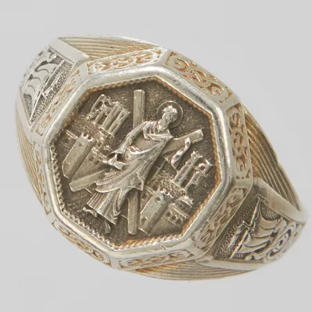 Silverklackring, St Andrews, the Apostle Protókletos, stl: 19¼, skadad skena, Silver  Vikt: 5,6 g